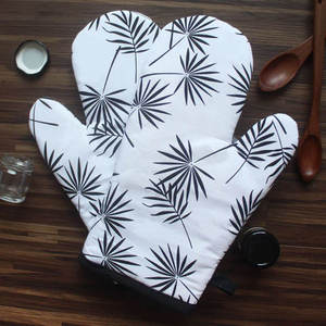 Wholesale Cotton Double Oven Mitts for <b>Cooking</b> Baking with Custom Logo and Design - Product Image 2