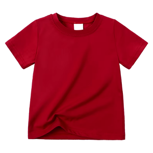 Service OEM Vente en Gros Nouveaux T-shirts Garçons Tendance Tricot Décontracté Design Uni Coton Manches Courtes T-shirts Enfants - Product Image 2