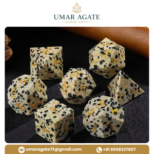 Best Quality Hot Sale Natural Dalmatian Jasper Stone <b>Dice</b> Set 7 Pcs Custom Logo Wholesale - Product Image 6