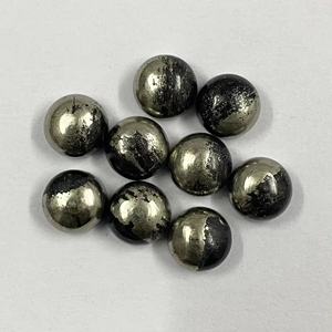Cabujón Redondo Plano de Calcopirita Natural de 9mm, con Buen Brillo, Gemas Sueltas, Piedra de Calcopirita Pulida a Granel del Proveedor - Product Image 4