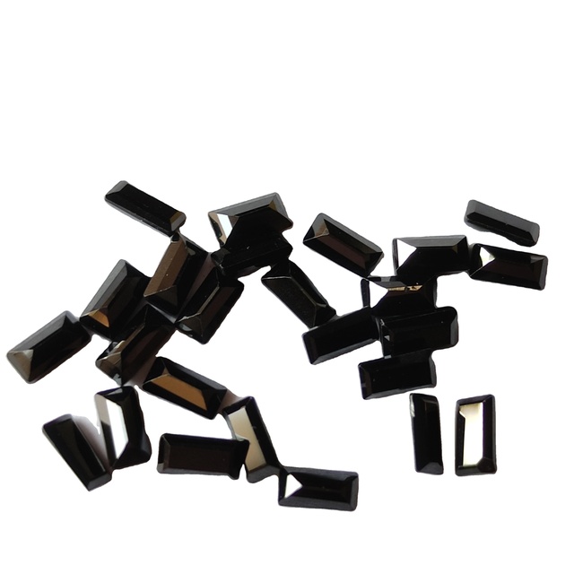 Super Quality Black Onyx Taper Baguette Small Size Loose Gemstone 1.5 by 3mm 2 by4mm Emerald Cut Loose Onyx Octagons Stones Lot
