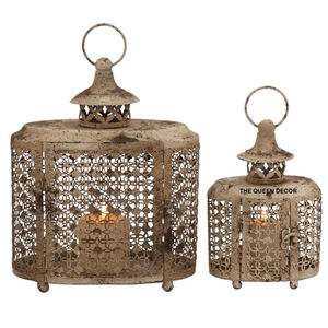 <b>Set</b> Of Three Votive Best Gift Guaranteed Best Quality <b>Lantern</b> Shiny Polished Silver Metal Concrete Unique Candle Jar - Product Image 6