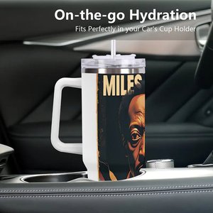 Stainless Steel Tumbler 40oz Large Capacity With Handle For <b>Coffee</b> Or Tea - Product Image 3
