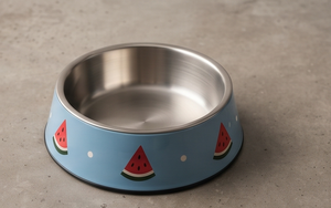 Tazón para Mascotas con Diseño de Sandía, Base Antideslizante, de Metal Azul, para Perros y Gatos, Venta al por Mayor, Moderno - Product Image 3