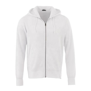 Women's <b>White</b> Solid Zip Up Hoodie Knitted Full Sleeve <b>Sweatshirt</b> with Pockets - Product Image 1