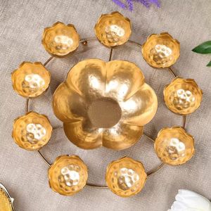 Handcrafted Metal Candle Bowl With Antique Finish For Luxury Home Decoration And Festive <b>Table</b> Setup - Product Image 6