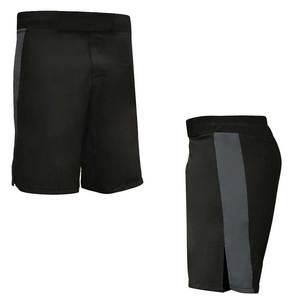 Shorts MMA noirs pour hommes, respirants, anti-transpiration, séchage rapide, polyester/coton, coupe athlétique, vêtements de sport de combat, élégants - Product Image 1