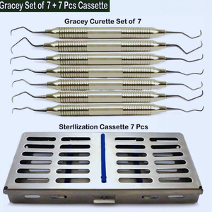 Kit de restauration dentaire en acier inoxydable avec 7 instruments chirurgicaux manuels plaqués or pour composites - Product Image 6