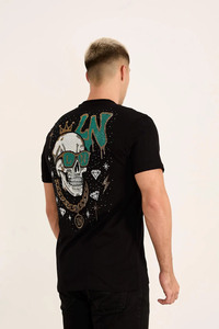 เสื้อยืดแฟชั่นแบรนด์ดัง ลายพิมพ์คริสตัลวิบวับ แขนสั้นสำหรับฤดูร้อน  ไซส์ใหญ่พิเศษ ประดับคริสตัล สำหรับผู้ชาย - Product Image 5