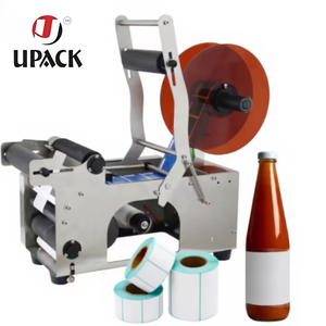 Etiquetadora de Botellas Semiautomática de Acero Inoxidable, Accionada Eléctricamente, para Etiquetar Botellas Redondas de Vidrio para Cosméticos y Vino - Product Image 2