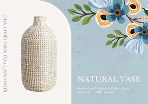 แจกันตั้งพื้นสานจากหญ้าทะเลสไตล์วินเทจธรรมชาติ แจกันตกแต่งโต๊ะหลากสีสัน สำหรับบ้าน สำนักงาน โรงแรม ผู้ผลิตโดยตรงจากเวียดนามสำหรับ FBA - Product Image 6