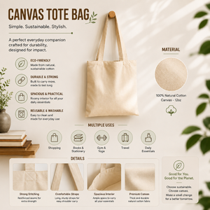 Bolsa de Lona de Algodón con Impresión Personalizada |   Bolsa de Compras Reutilizable, Orgánica, para Viajes y Uso Diario, Calidad de Exportación, Bolsas OEM - Product Image 6
