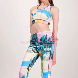 Ensemble de yoga pour femmes le plus vendu, haute qualité, écologique, respirant, motif uni, 2 pièces, vente en gros pour adultes - Product Image 4