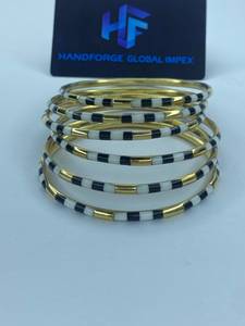 Premium Handcrafted Brass <b>Resin</b> Bangles with Channel Set Inlay-Ethnic Style Women's Party Jewelry From Handforge Global Impex - Product Image 6