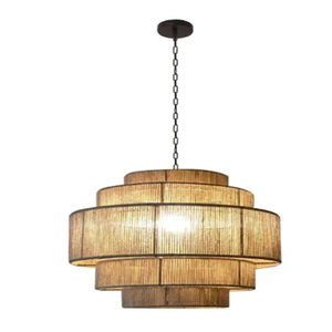 Japanese Chandelier Wabi-sabi Living Room Hemp <b>Rope</b> Pendant <b>Light</b> - Product Image 1