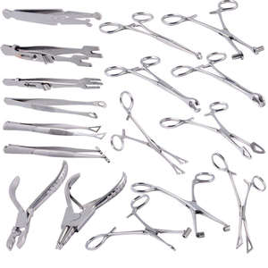 Complete Surgical Steel Piercing Instrument Set with Slotted Forceps Ring <b>Pliers</b> and Dermal <b>Tools</b> for Body Art Studios - Product Image 2