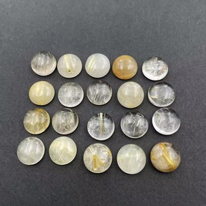 Natural Golden Rutile Mix Size Round Loose Gemstone Cabochon 4,5,6,7,8,9,10,11,12, mm Golden Rutile Cabochon for Jewelry - Product Image 2