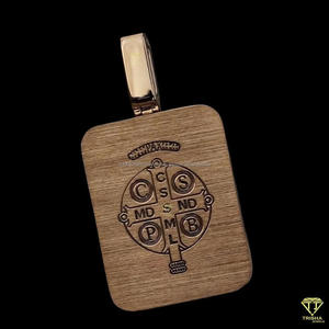 Hip Hop Mode Urbaine Déclaration Religieuse Fine Pendentifs Charmes VVS Lab Grown Stones Rectangulaire Forme Prier Charme - Product Image 2