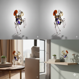 Handmade Glass Horse Rider Figurine Luxury Home <b>Decor</b> Gift Showpiece For Wedding Anniversary <b>Valentine</b> Export Table Display - Product Image 5