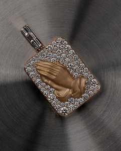 จี้ห้อยคอเงินแท้ 925 ประดับมอสซาไนต์ ตัวอักษรตามสั่ง ชุบโรเดียม สไตล์ฮิปฮอป สำหรับผู้ชาย - Product Image 1