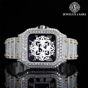 Reloj de Diamantes con Incrustaciones de Oro Rosa Elegante y de Alta Demanda con Movimiento de Cuarzo para Bodas Disponible para la Venta - Product Image 1