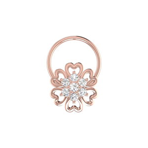 AJRETAIL ต่างหูเพชรแท้ 0.06 กะรัต ทรงกลมเจียระไนแบบบริลเลียนท์ ทอง 14K สไตล์ชาติพันธุ์ สำหรับผู้หญิง สี HI ความสะอาดระดับ VS-SI - Product Image 2