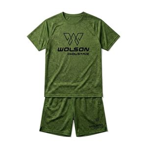 Conjunto Deportivo para Hombre, Camiseta y Pantalones Cortos, Ropa Deportiva Cómoda y de Alto Rendimiento, Soporte para la Espalda, 100% Poliéster, para Correr - Product Image 1