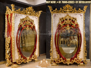 Buy Wholesale Hand Carved <b>China</b> <b>Cabinet</b> for Dining Room European Designer Curio for Dining Room Romanian Gold <b>Display</b> <b>Cabinet</b> UK - Product Image 6