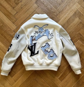 Custom Vintage Fleece Body PU <b>Synthetic</b> <b>Leather</b> Sleeves Varsity Jacket High Quality Screen Printing Chenille Patches Jackets - Product Image 2