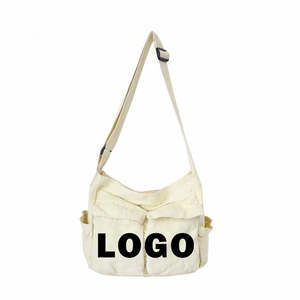 Sac messager en toile grande capacité BAGNEX avec logo personnalisé, sac à bandoulière vintage en jean pour femme, sac de voyage avec fermeture éclair, personnalisable - Product Image 4