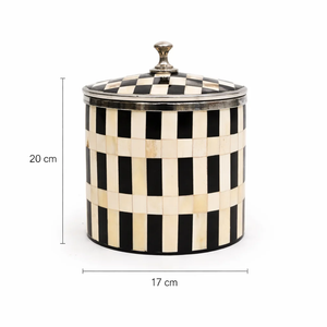 Natural Bone Inlay Striped Pattern Sustainable Classic Design Ice <b>Bucket</b> <b>with</b> Brass <b>Lid</b> and Knobs 5L Capacity for Giveaways - Product Image 3