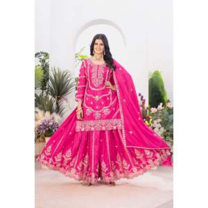 Women's Beautiful <b>Top</b> Plazzo and Fancy Dupatta Set for Parties - Product Image 6