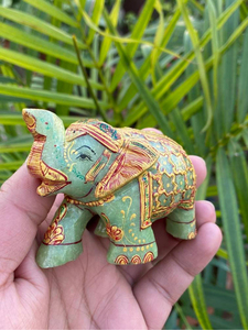Hand Carved Hand Painted Natural Green Aventurine <b>Elephant</b> Statue Crystal Decor OEM ODM Wholesale Supplier - Product Image 3