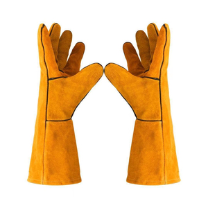 Gants de sécurité en cuir résistant à la chaleur, texture lisse, résistance à l'abrasion, manchette droite, protection anti-chaleur, gants de travail - Product Image 2