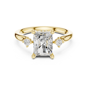 Anillo de Compromiso Clásico de Oro Amarillo de 14K para Mujer con Halo Oculto, Diamante Cultivado en Laboratorio Certificado por IGI, Corte Radiante de 2CT, Aniversario, Boda - Product Image 1