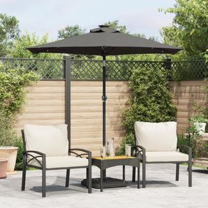 Parasol de jardin anthracite 88.6 "x 88.6" x 83.5 "avec parasols et bases en acier - Product Image 1