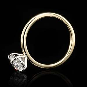 Bague Solitaire en Or Massif 14K avec Diamant de Laboratoire Taille Ovale Style Punk, Halo Caché, Tige Simple, Vente en Gros de Bijoux Fins, Direct Usine - Product Image 5