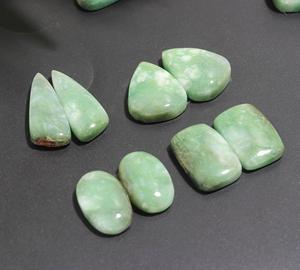 9 paires de pierres précieuses en chrysoprase verte naturelle, 170 carats, pour la fabrication de bijoux, 24x10, 13x11mm # 20008 - Product Image 3