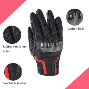 Guantes de cuero vintage de alta calidad para motocicleta, logotipo personalizado, MOQ bajo, guantes de cuero perforados para hombre, guantes de motociclista estilo Cafe Racer - Product Image 2