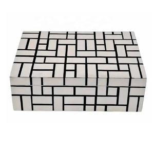 Caja de Almacenamiento de Joyas Decorativa Rectangular con Incrustaciones de Hueso Hecha a Mano, con Organizador - Product Image 6