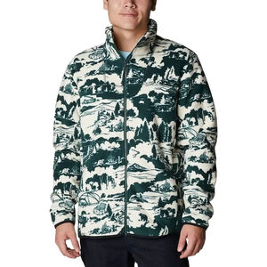 <b>Men's</b> Sherpa Fleece Full Zip <b>Filled</b> Breathable Windproof Stand Collar Plush Outdoor Winter Casual Hip Hop Embroidery - Product Image 1