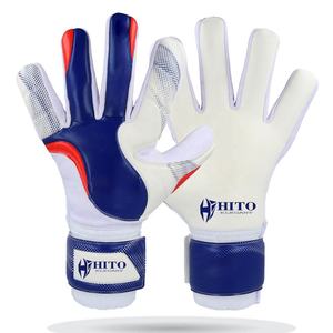 Gants de gardien de but personnalisés, paume avant en latex humide et sec, dos en silicone injecté, coupe hybride, sangle attachée, enveloppe pour les doigts et le pouce - Product Image 1