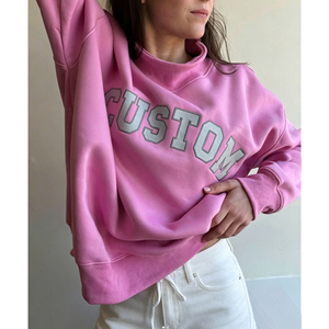 Sweat-shirt oversize à col montant en coton molletonné tie-dye imprimé et brodé sur mesure pour femme, idéal pour le campus et toutes les saisons - Product Image 1