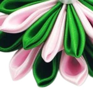 Broche de Flor con Cinta Rosa y Verde para Mujer, Elegante Broche Floral Decorativo de Tela, Accesorio para Solapa, Vestido, Bufanda y Sombrero - Product Image 6