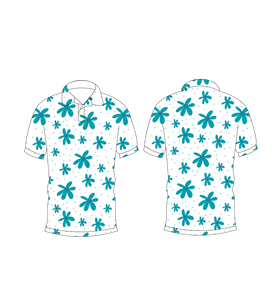 Mens Blue <b>Daisy</b> Print Polo Shirt Summer Short Sleeve Casual Collared Button <b>Top</b> Breathable Lightweight Tee - Product Image 6