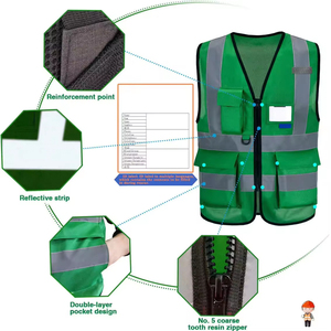 Chaleco de Seguridad Casual Unisex al por Mayor, Diseño Personalizado con Logotipo Impreso, Ligero, de Lona, Recto, Transpirable, Reflectante, de Alta Visibilidad - Product Image 3