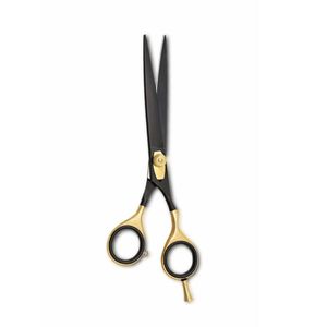 Ciseaux de barbier noir mat avec finition plaquée or 6,5 offset - Product Image 1