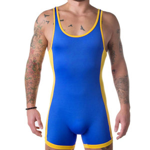 Adult Unisex Wrestling Singlets Tummy Control Gym Sleeveless Power Lifting Clothing Running Skinsuit <b>Classic</b> Style Solid - Product Image 6