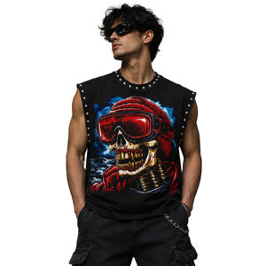 Custom Rhinestone Graphic Printed <b>Tank</b> <b>Top</b> 100% Cotton Jersey Soft Fabric <b>Vintage</b> Style Sleeveless T Shirt For Unisex - Product Image 5