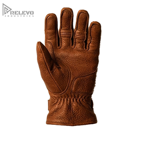 Guantes de Cuero de Vaca para Motociclistas, Color Marrón Claro, Reforzados, para Hombre, Venta al Por Mayor, OEM/ODM - Product Image 2